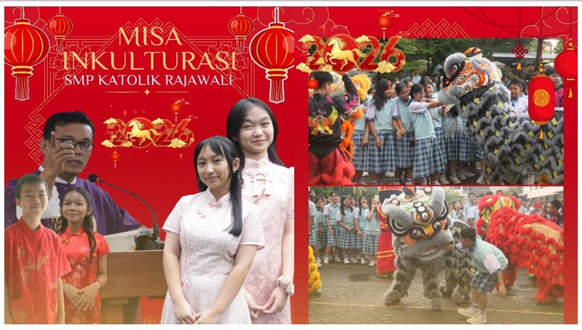 Misa Inkulturasi Imlek dan Penampilan Barongsai di SMP Katolik Rajawali