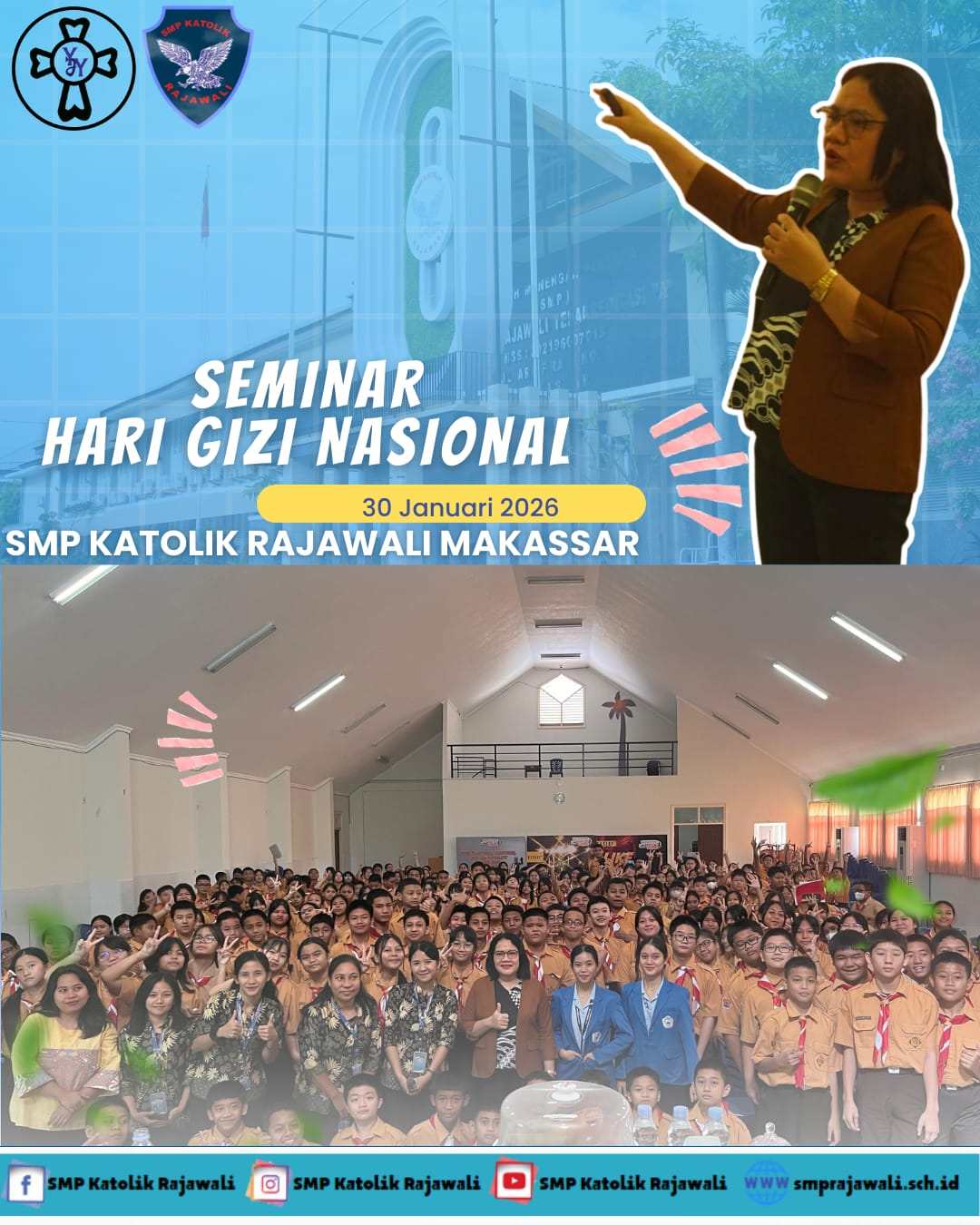 Seminar Hari Gizi Nasional 2026 Digelar di SMP Katolik Rajawali Makassar